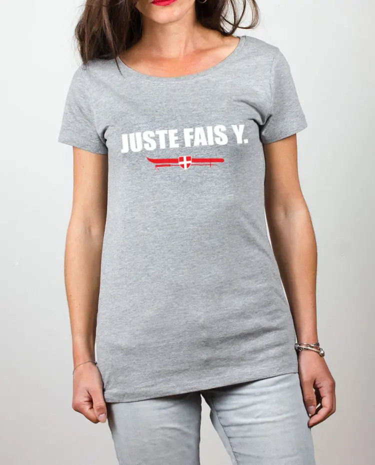 t shirt femme gris Juste fais y