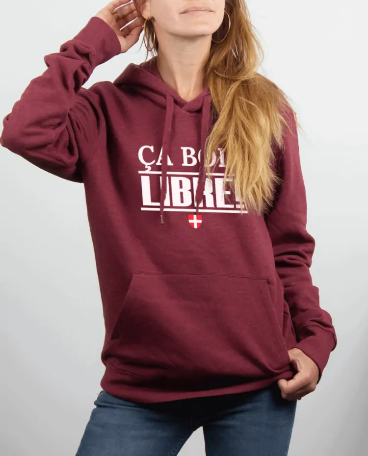 Sweat Femme rouge Bordeau CA BOIT LIBRE