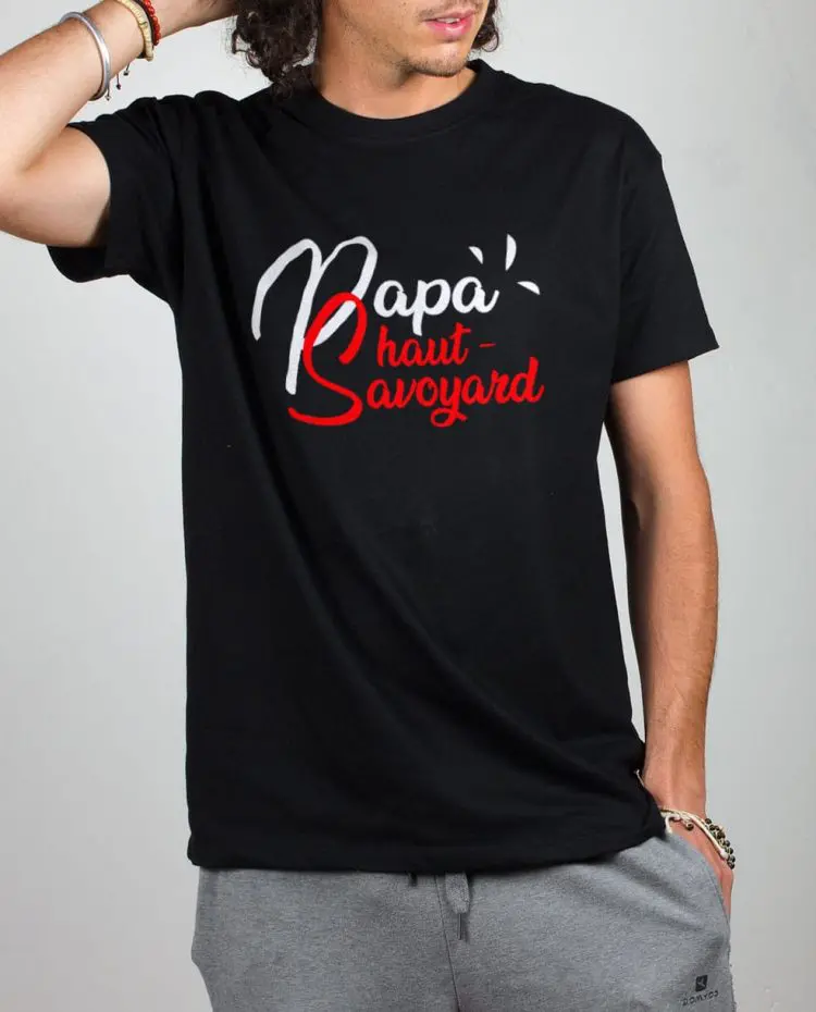 t shirt noir homme papa haut savoyard