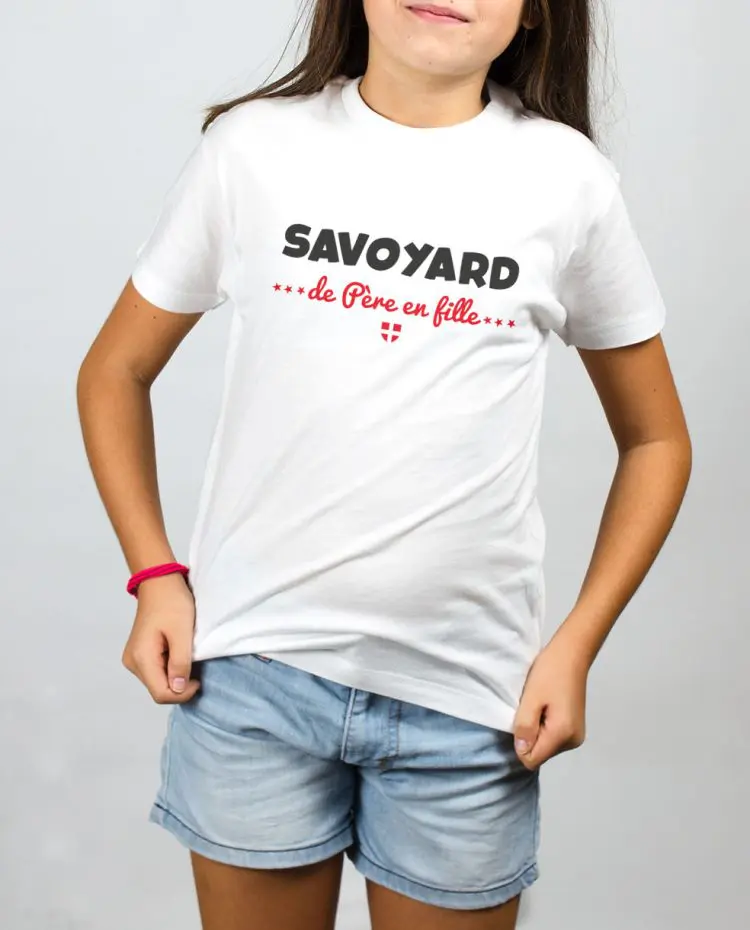 t shirt enfant blanc fille savoyard de pere en fille