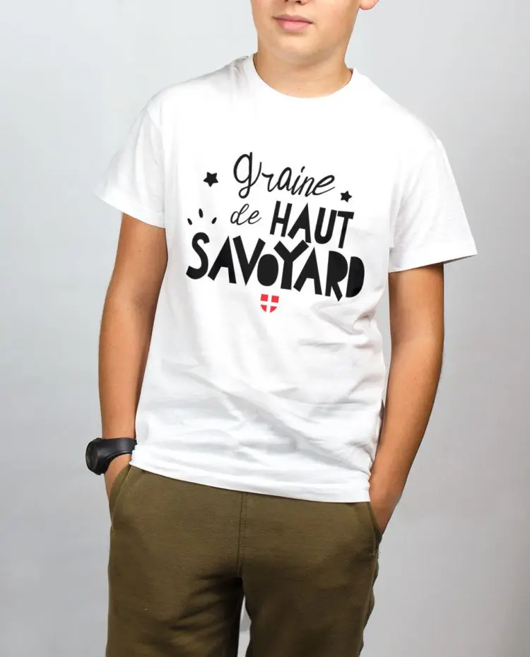 t shirt enfant blanc garcon graine de haut savoyard garcon