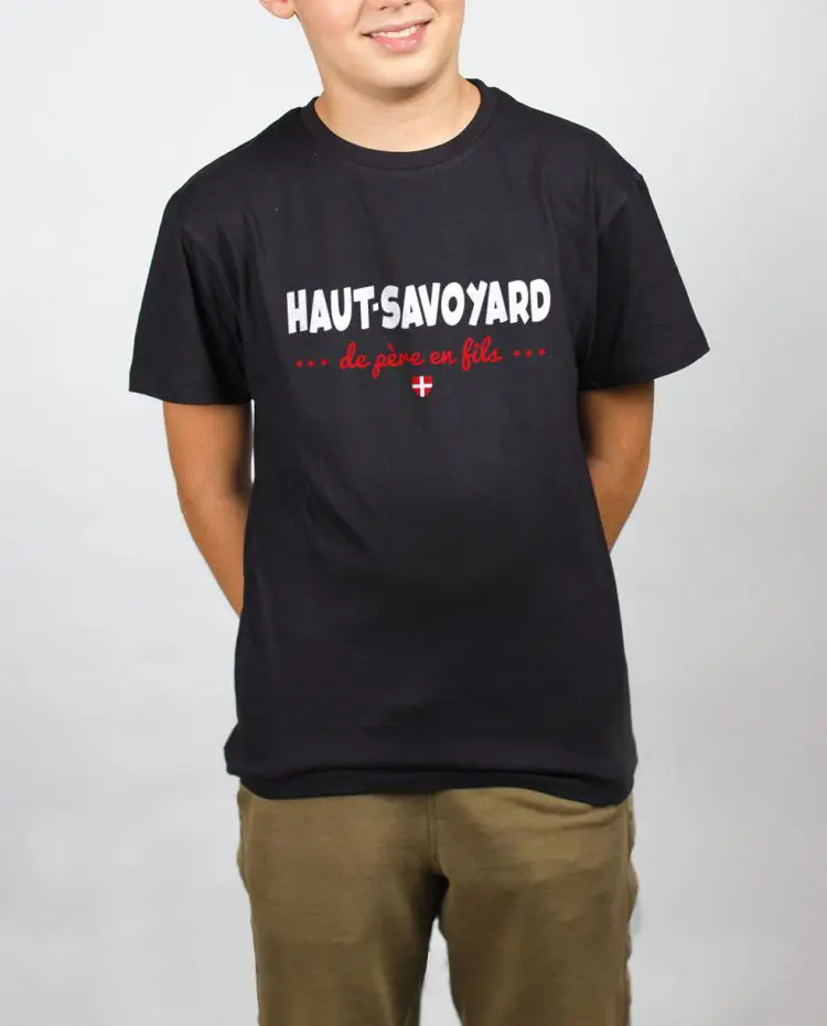 t shirt enfant noir garcon haut Savoyard de pere en fils