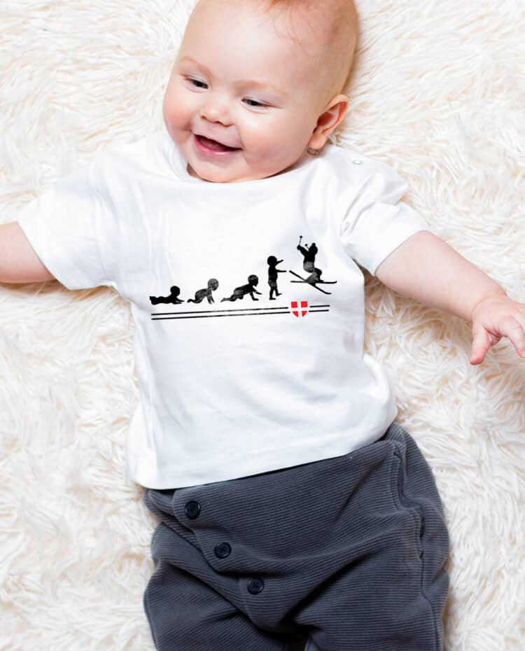 Evolution bebe ski T shirt bebe blanc garcon TSBB247