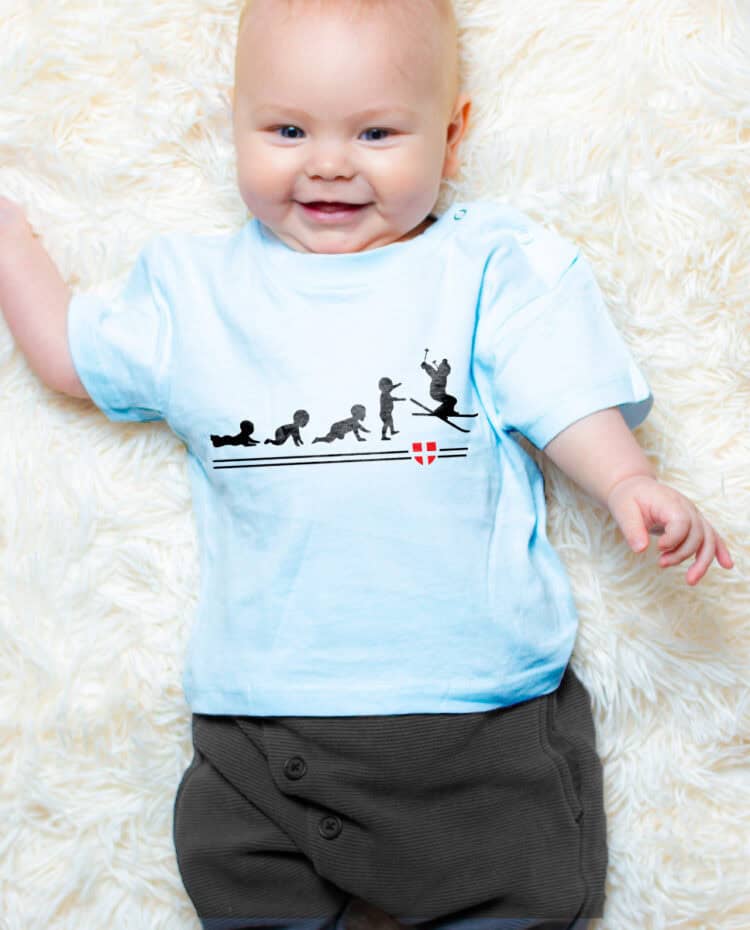 Evolution bebe ski T shirt bebe bleu garcon TSBBL247