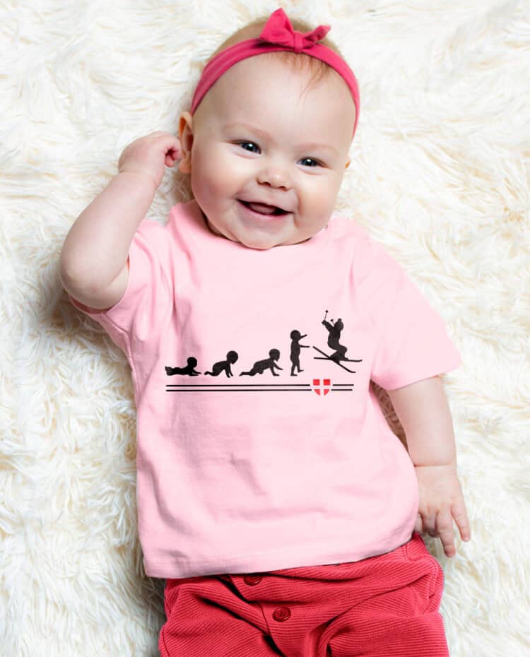 Evolution bebe ski T shirt bebe rose fille TSBRO247