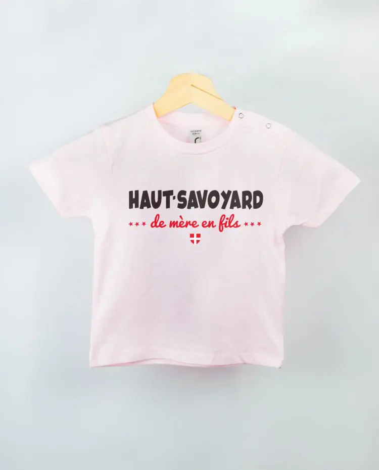 T shirt BEBE rose Haut savoyard de mere en fils