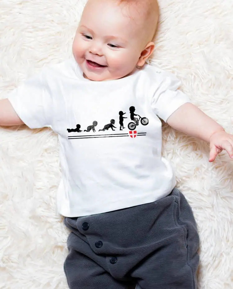 evolution bebe vtt T shirt bebe blanc garcon TSBB246