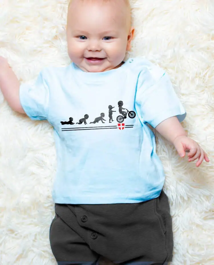 evolution bebe vtt T shirt bebe bleu garcon TSBBL246