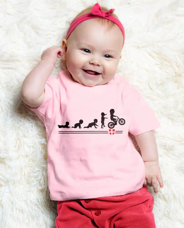 evolution bebe vtt T shirt bebe rose fille TSBRO246