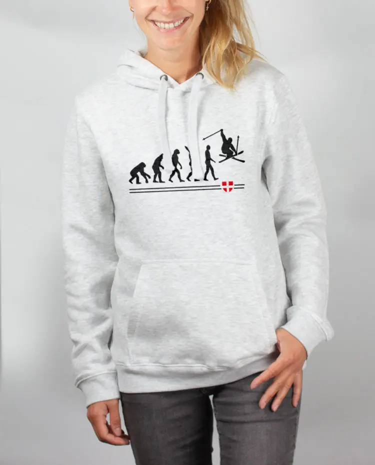 Sweat blanc femme Evolution Ski 1