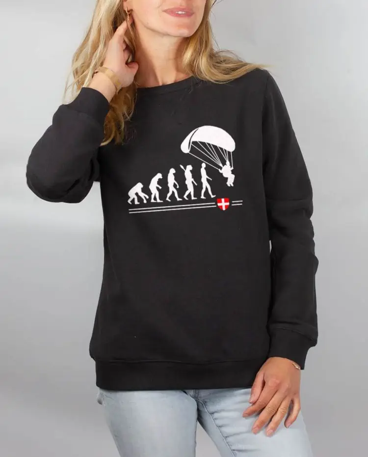 Pull sweat femme noir EVOLUTION PARAPENTE