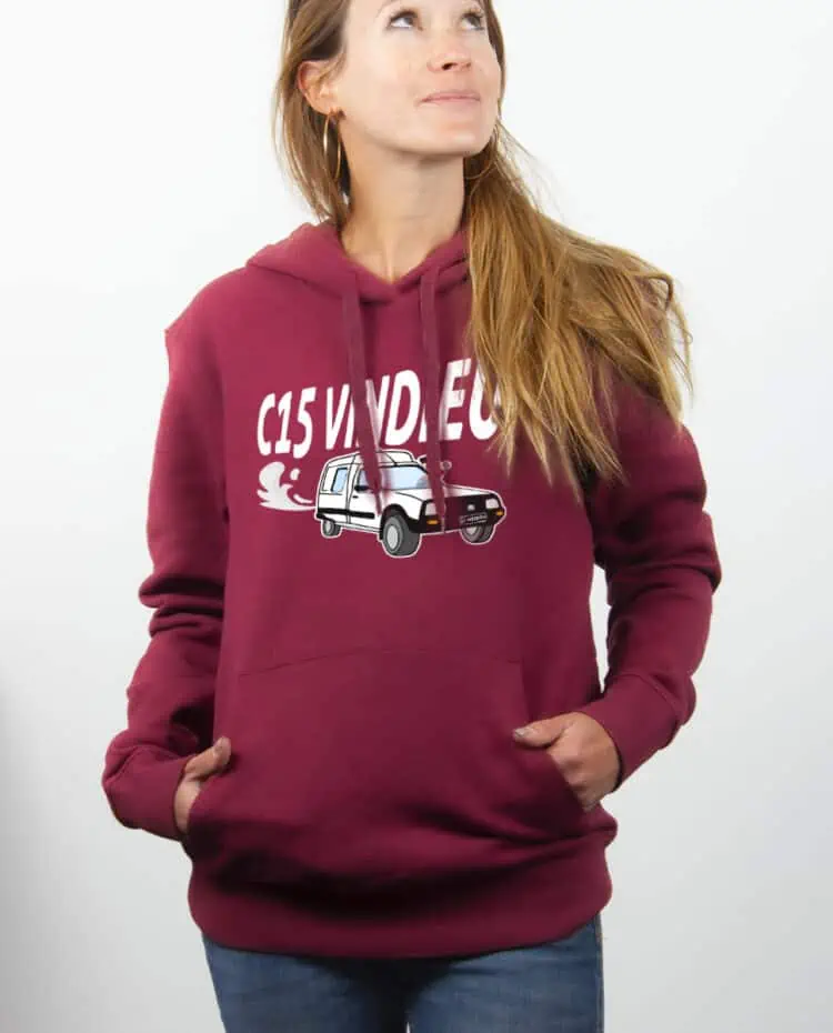 hoodie Sweat capuche Femme Bordeau