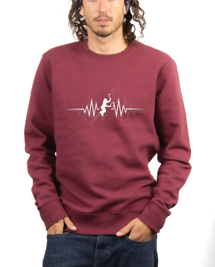 CASCADE DE GLACE BATTEMENTS DE COEUR Sweatshirt Pull Homme Bordeau PUBOR148