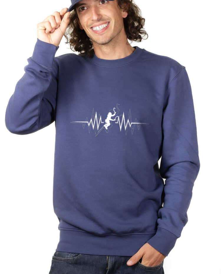 CASCADE DE GLACE BATTEMENTS DE COEUR Sweatshirt Pull Homme bleu PUBLE148