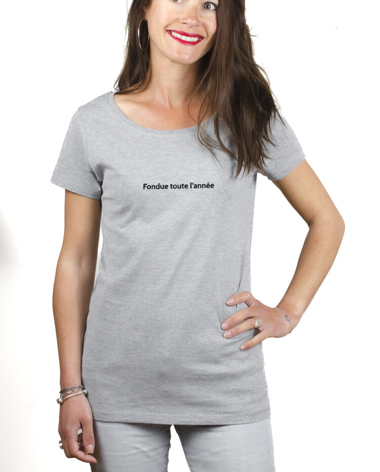 FONDUE TOUTE LANNEE T shirt Femme Gris TSFG178