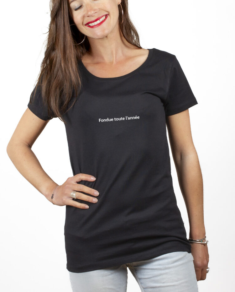 FONDUE TOUTE LANNEE T shirt Femme Noir TSFN178