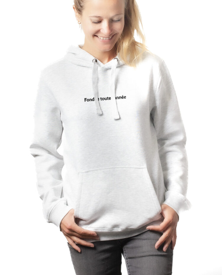 FONDUE TOUTE LANNEE hoodie Sweat capuche Femme Blanc SWFBLA178