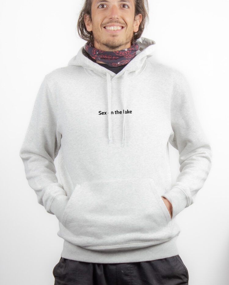 SEX ON THE LAKE Hoodie Sweat capuche Homme Blanc SWHBLA174