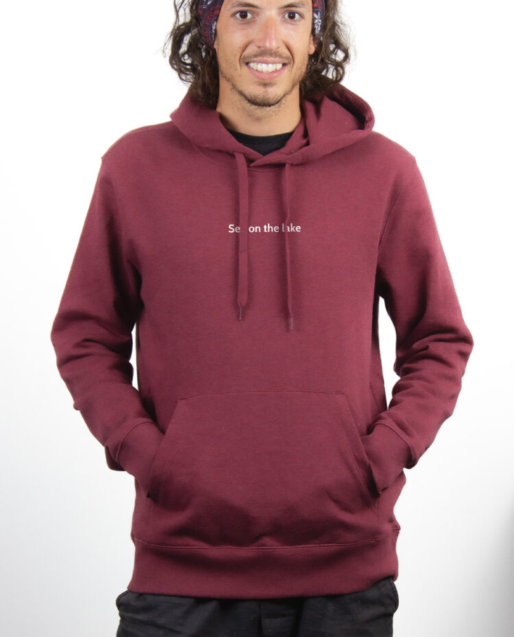 SEX ON THE LAKE Hoodie Sweat capuche Homme bordeau SWHBOR174