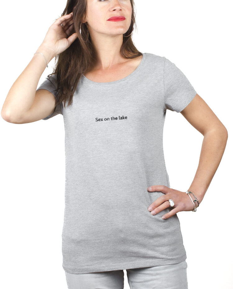 SEX ON THE LAKE T shirt Femme Gris TSFG174