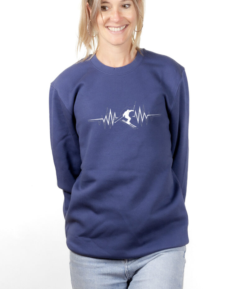 SKI BATTEMENTS DE COEUR Sweatshirt pull Femme Bleu PUFBLE152
