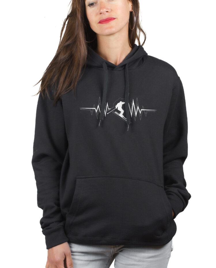 SKI BATTEMENTS DE COEUR hoodie Sweat capuche Femme Noir SWFNOI152