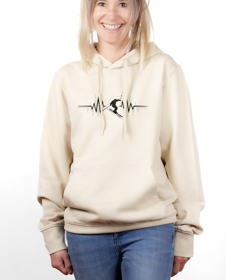 SKI BATTEMENTS DE COEUR hoodie Sweat capuche Femme naturel SWFNAT152