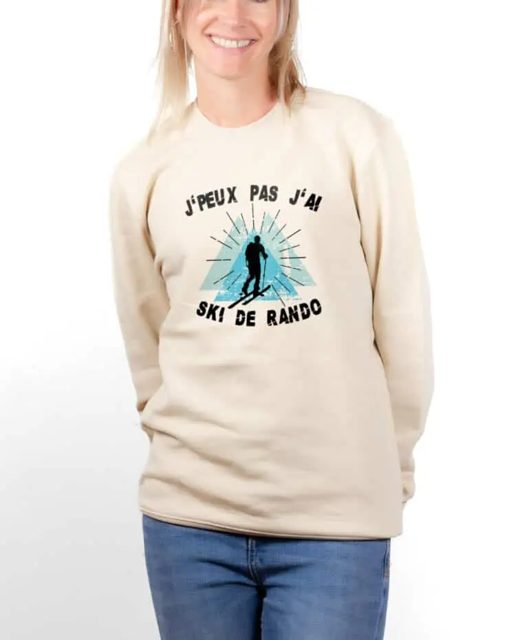 Sweatshirt pull Femme Naturel PUFNAT JPEUX PAS JAI SKI DE RANDO