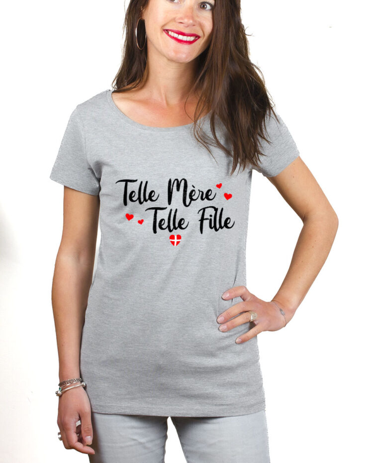 T shirt Femme Gris TSFG TELLE MERE TELLE FILLE