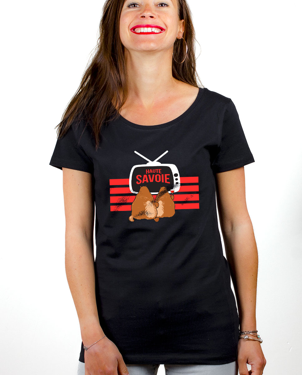 Les Savoyards T SHIRT FEMME MARMOTTES TV HAUTE SAVOIE