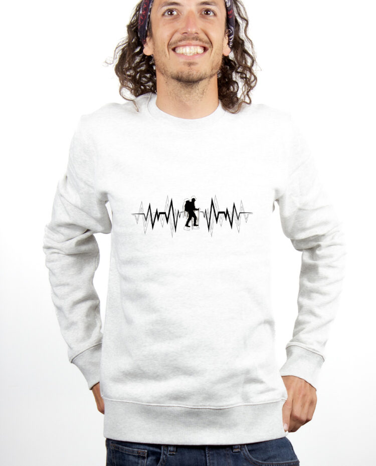 TREK RANDONEE BATTEMENTS DE COEUR Sweatshirt Pull Homme Blanc PUHBLA150