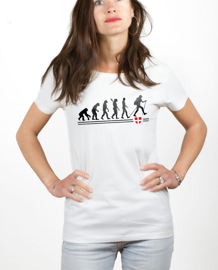 TSFB T shirt Femme Blanc EVOLUTION RANDONNEUR