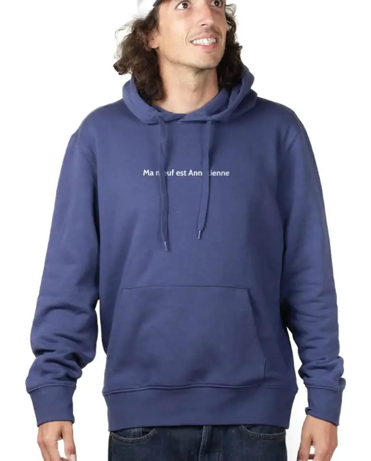 Ma meuf est Annecienne Hoodie Sweat capuche homme Bleu SWHBLE214