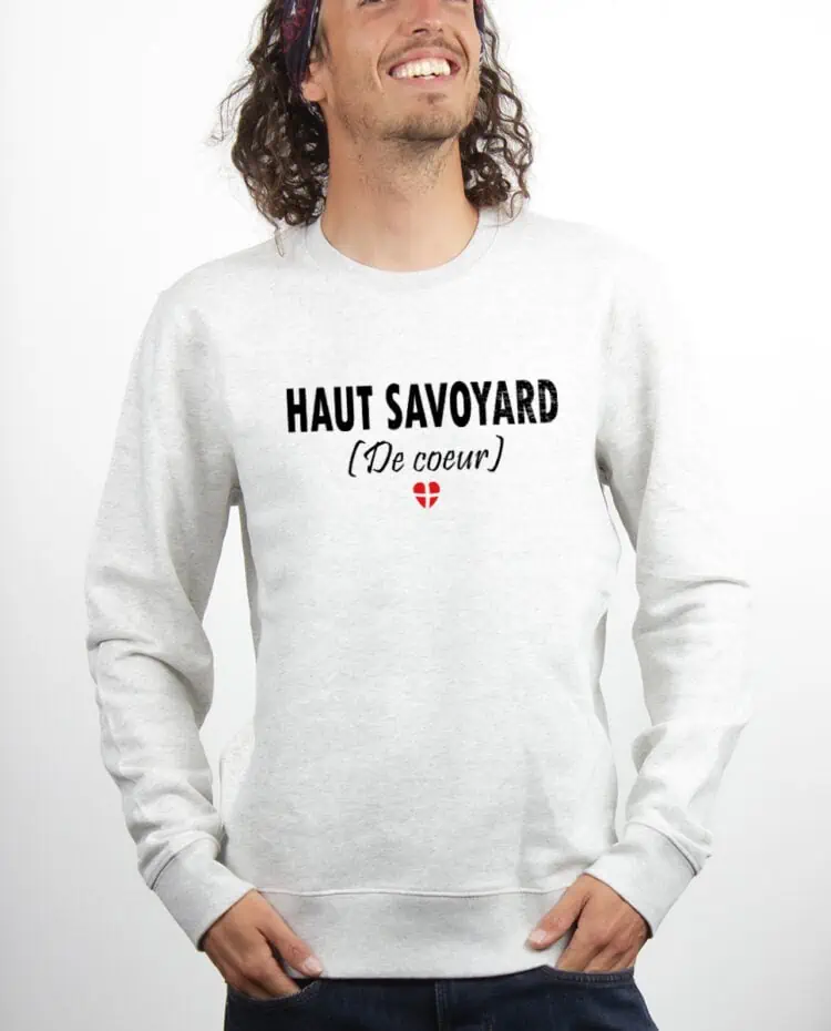 Haut savoyard de coeur Sweatshirt Pull Homme Blanc PUHBLA228