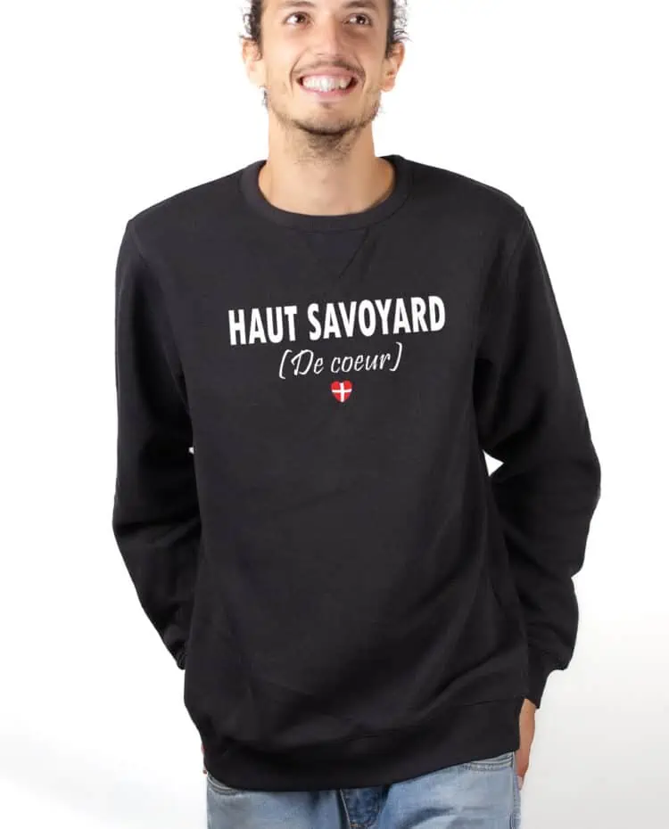 Haut savoyard de coeur Sweatshirt Pull Homme Noir PUHNOI228