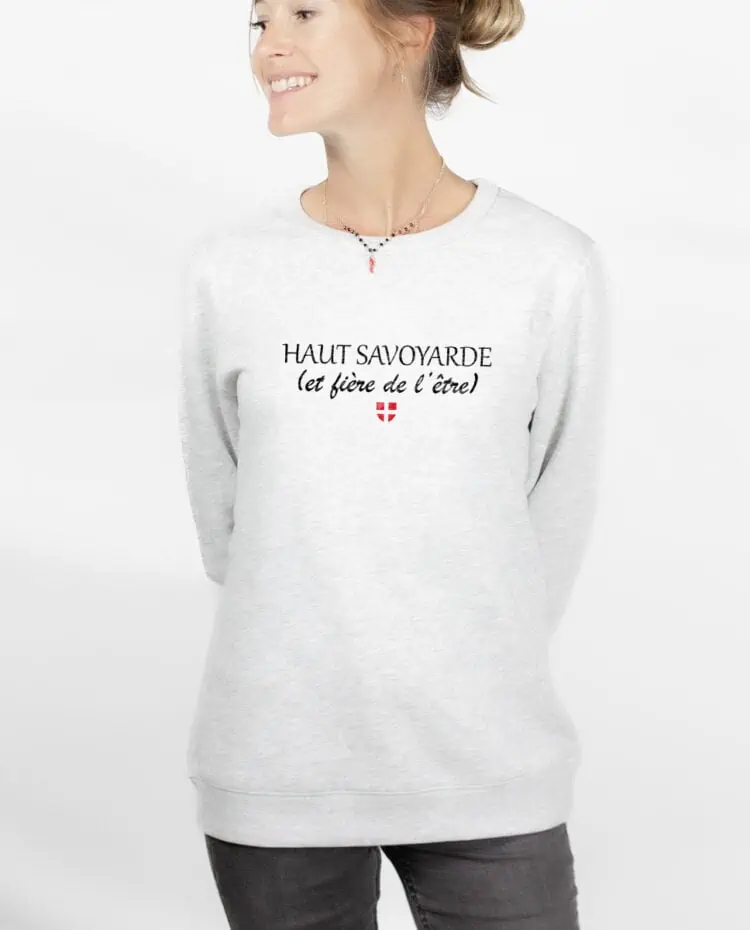 Haut savoyarde et fier Sweatshirt pull Femme Blanc PUFBLA231