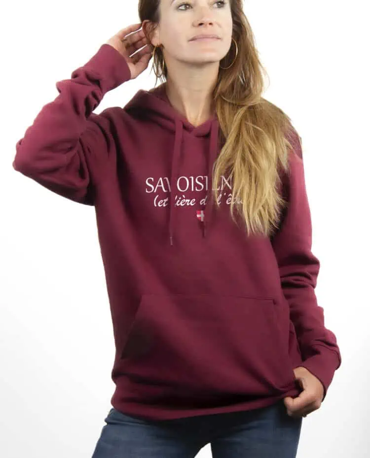 Savoisienne et fier hoodie Sweat capuche Femme Bordeau SWFBOR233