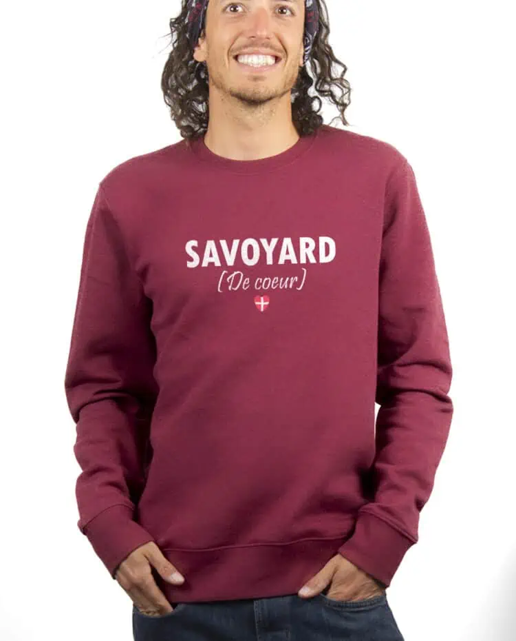 Savoyard de coeur Sweatshirt Pull Homme Bordeau PUHBOR235