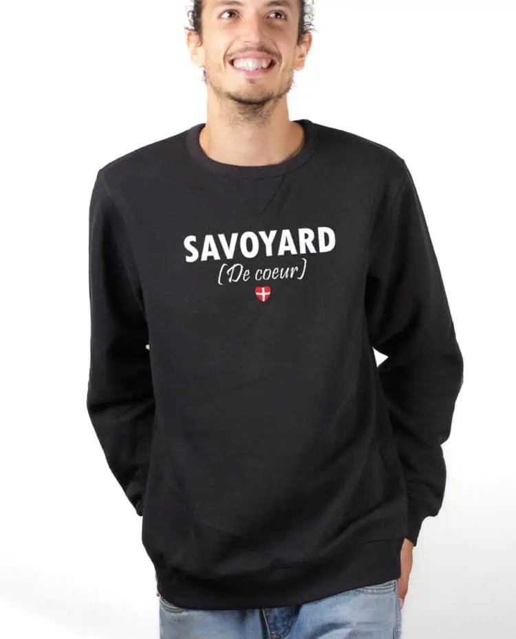 Savoyard de coeur Sweatshirt Pull Homme Noir PUHNOI235