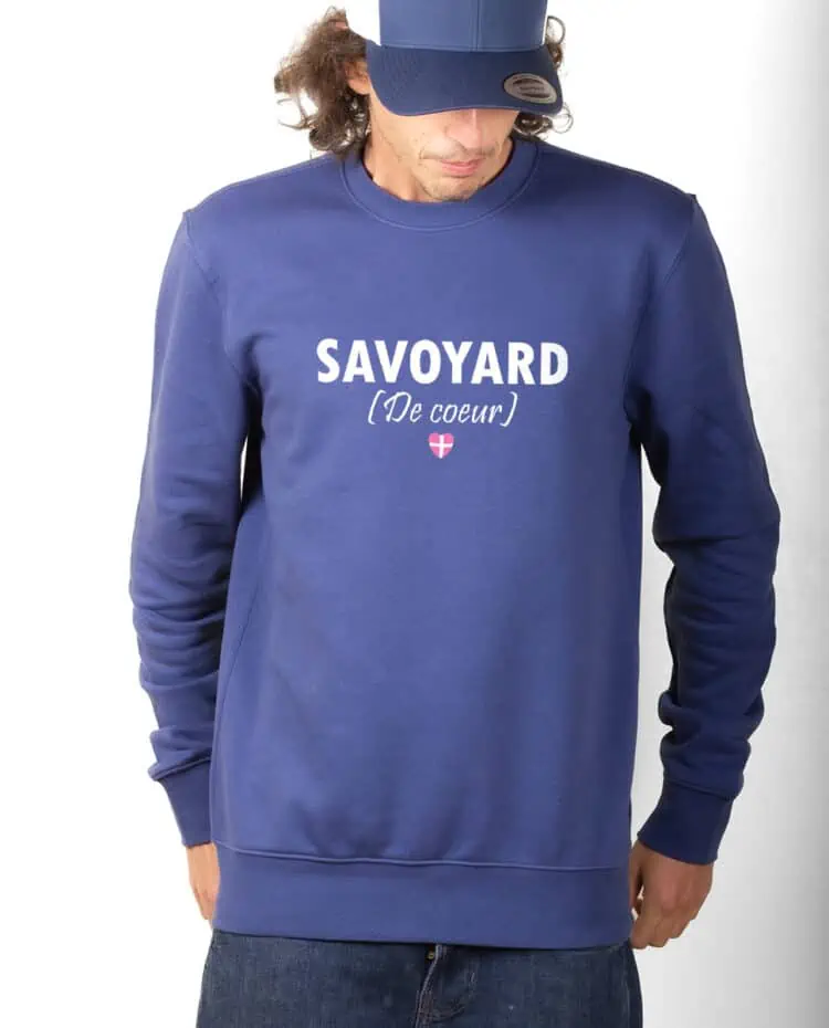 Savoyard de coeur Sweatshirt Pull Homme bleu PUHBLE235