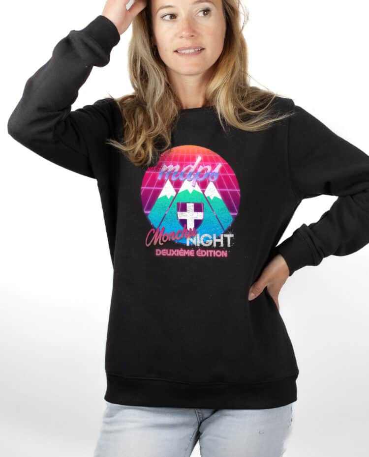 MDPS Monchu Night deuxieme edition Sweatshirt pull Femme Noir PUFNOI239