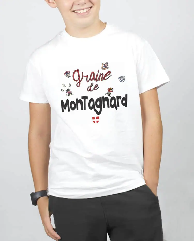 Graine de montagnard T SHIRT GARCON BLANC TSEB244