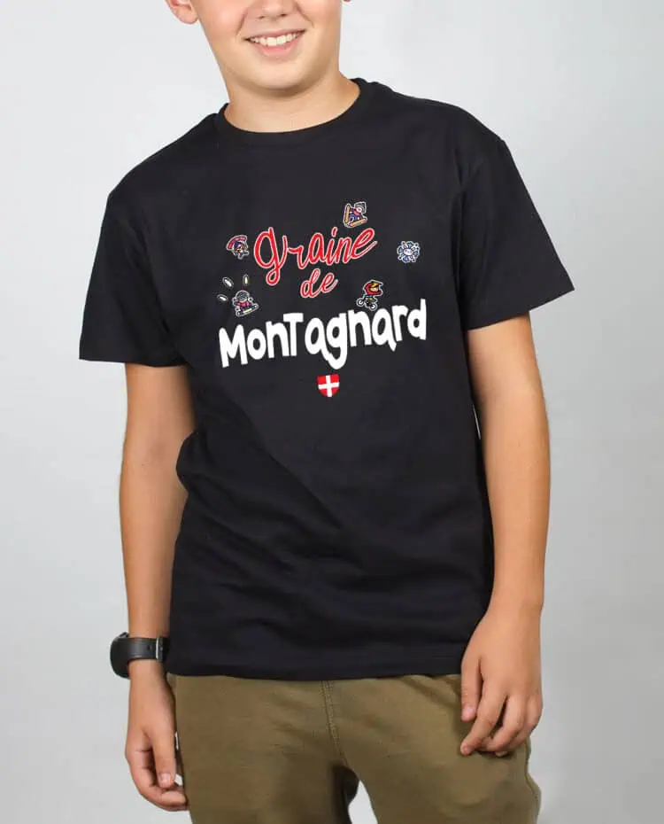 Graine de montagnard T SHIRT GARCON NOIR TSEN244