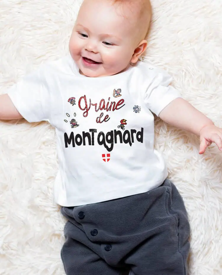 Graine de montagnard T shirt bebe blanc garcon TSBB244