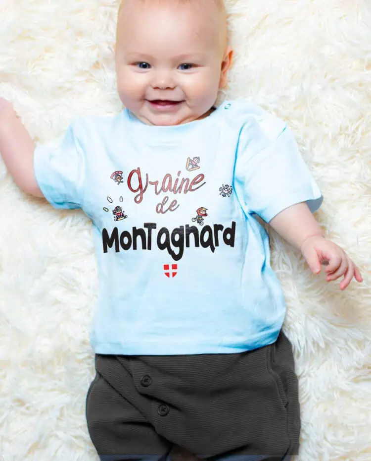 Graine de montagnard T shirt bebe bleu garcon TSBBL244