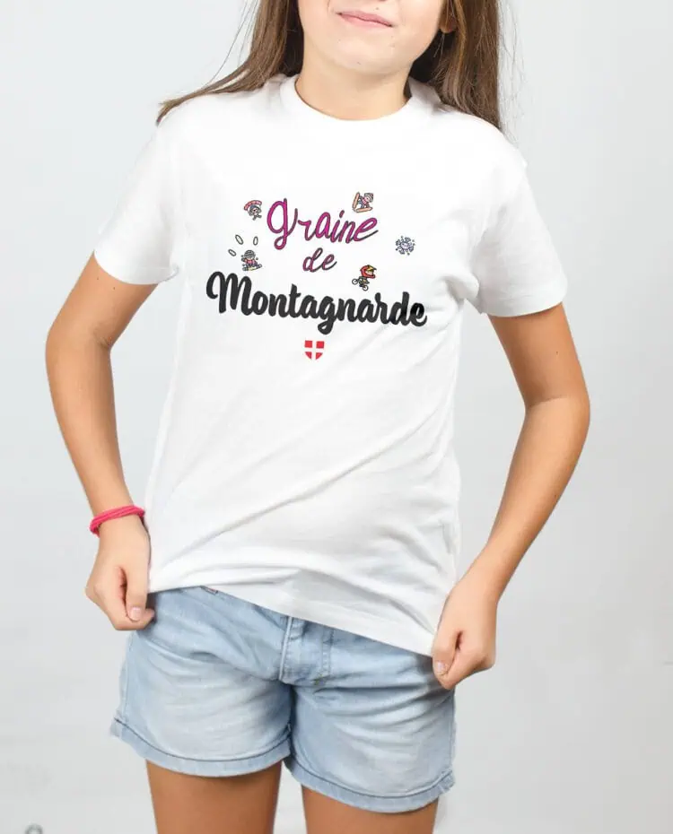 Graine de montagnarde T SHIRT FILLE BLANC TSEB245