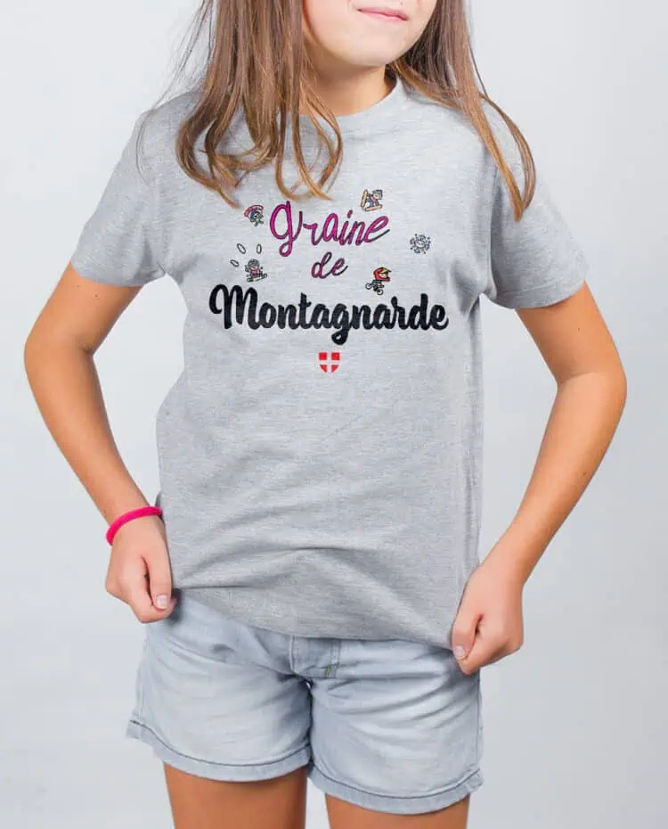 Graine de montagnarde T SHIRT FILLE GRIS TSEG245