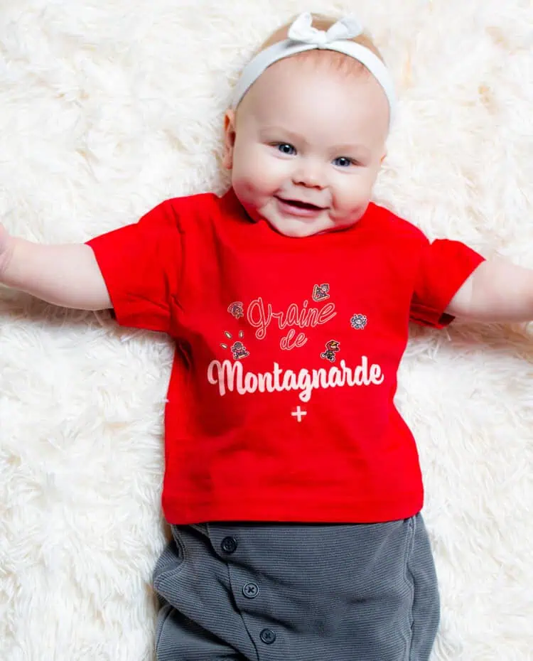 Graine de montagnarde T shirt bebe rouge fille TSBR245