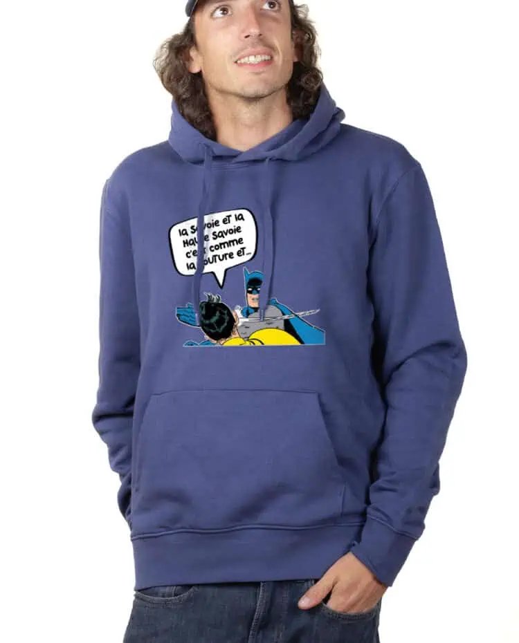 La couture et la haute couture Hoodie Sweat capuche homme Bleu SWHBLE257