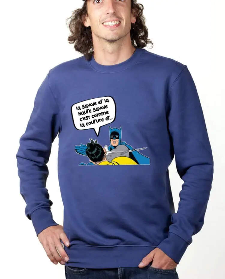 La couture et la haute couture Sweatshirt Pull Homme bleu PUHBLE257